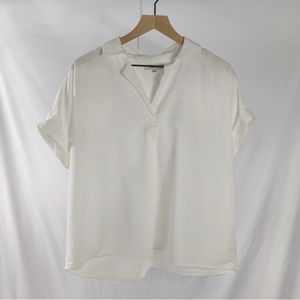 Madewell Courier white short sleeve shirt blouse size L